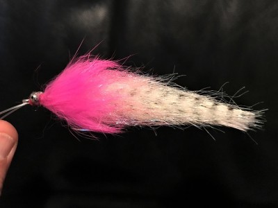 A 2/0 Pink Thing with a cross cut rabbit strip collar.