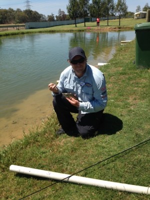 A happy Michael with his first fish on fly