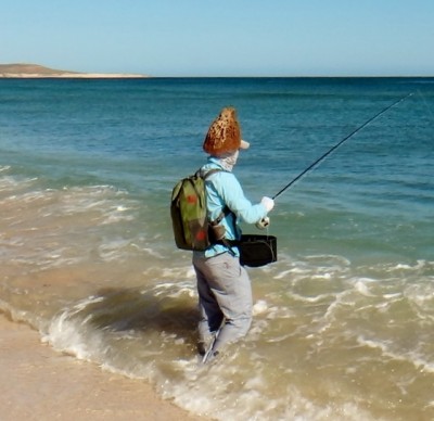 DSC01775edt.jpg (227.07 KiB) Viewed 20728 times Long days walking and strong winds can get to some...Steve going 'Cone head' :)